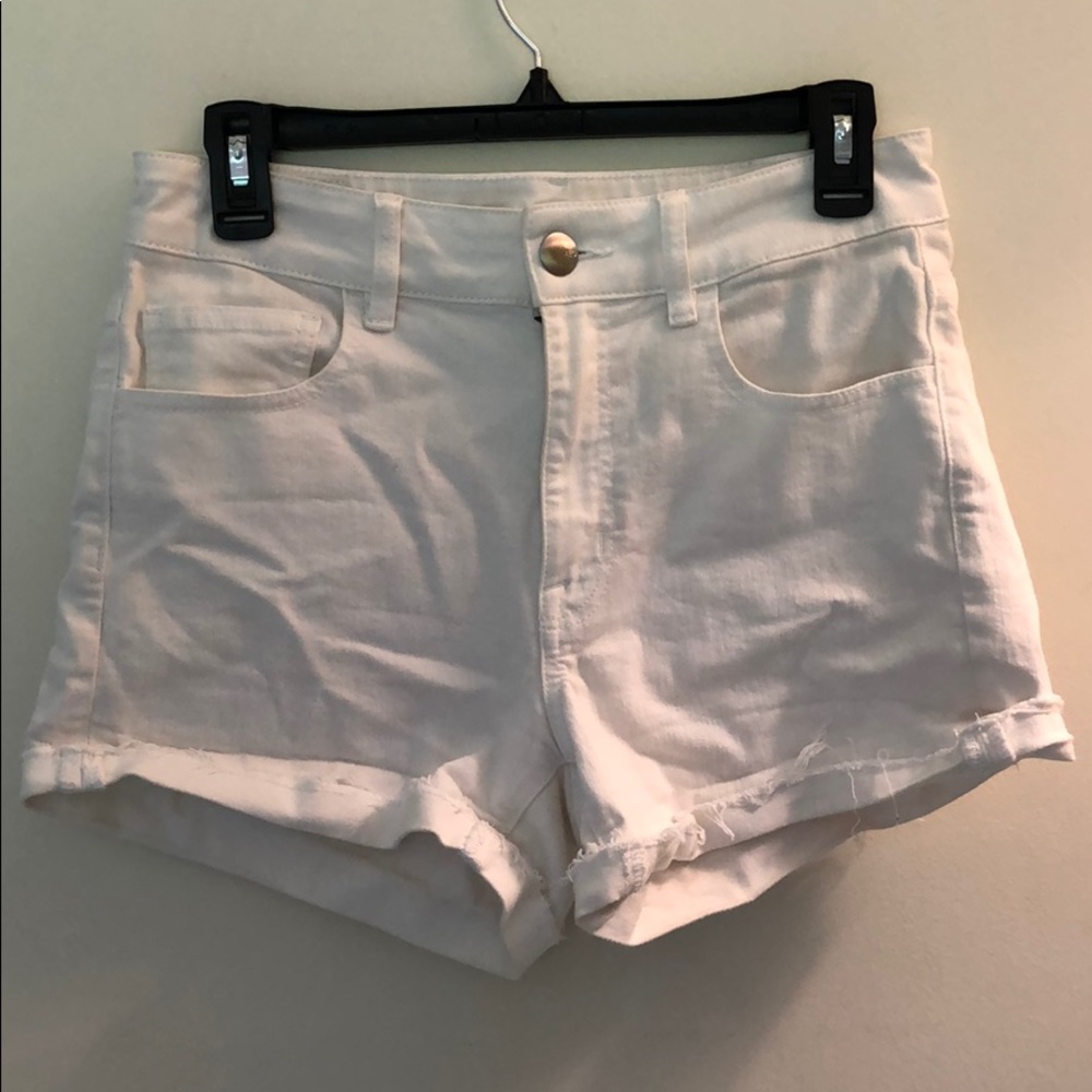 White Jean shorts